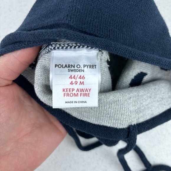 Polarn O. Pyret Navy Bear Winter Cap NWT 4-9M - Picture 5 of 8